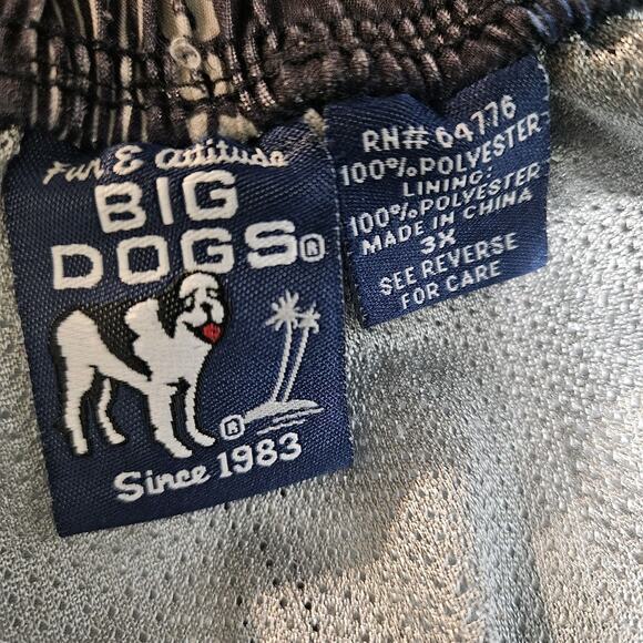 Big Dogs Swim Trunks Mens 3X Blue Dogs Beach Mesh Lined Elastic Waist Drawstring - Picture 5 of 5